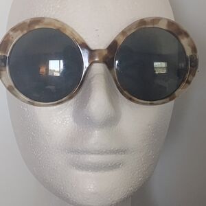 Vintage Faux Tortoise Round Sunglasses USA